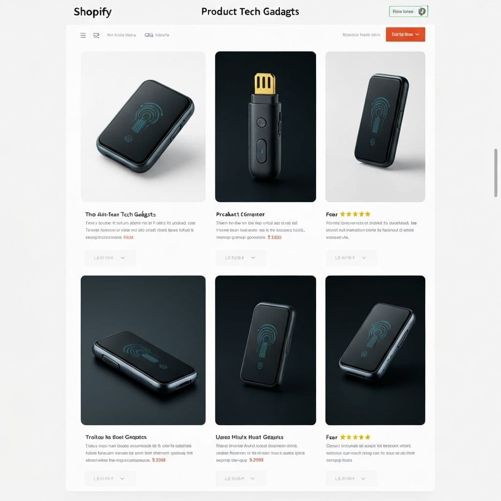 Shopify product page design with conversion optimization for a tech gadgets store